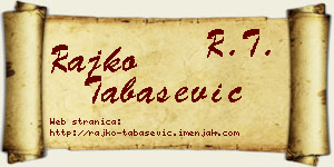 Rajko Tabašević vizit kartica
